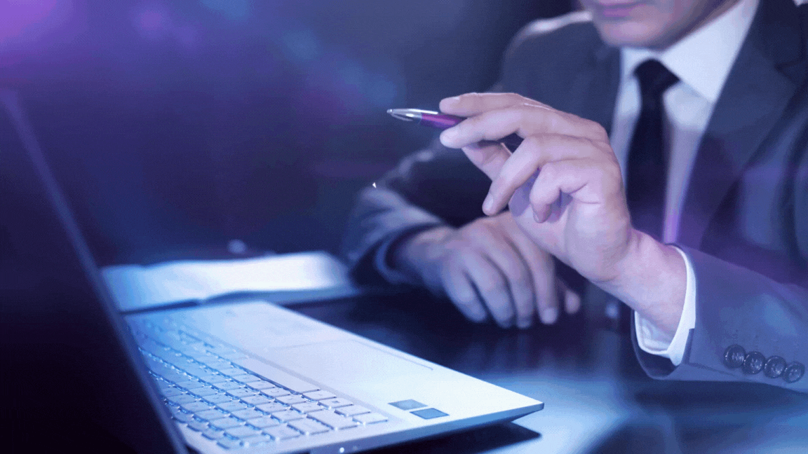business man with laptop